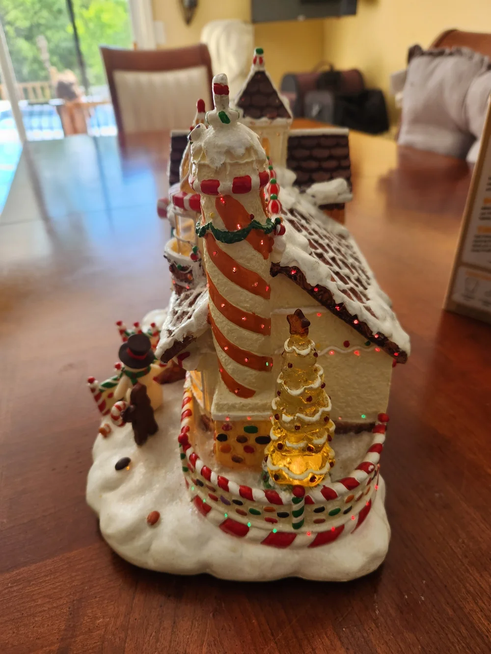 Vintage Cracker Barrel Holiday Gingerbread LED Decorative House - Multicolor